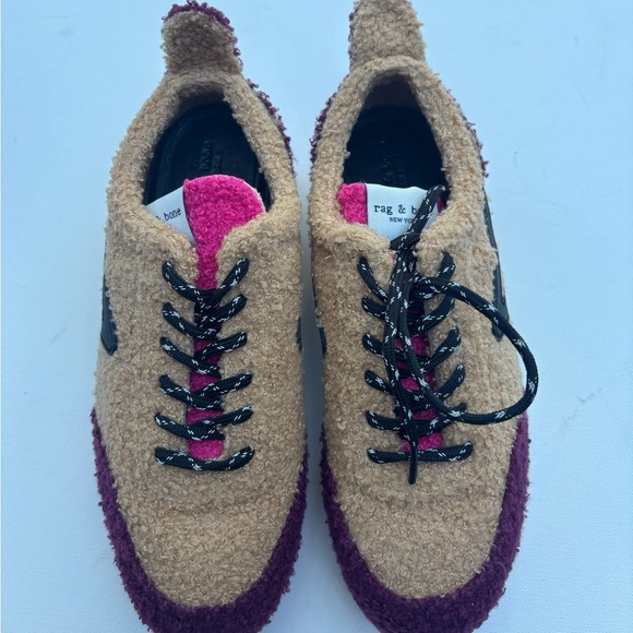 rag & bone Shoes - Rag and Bone Retro Runner Shearling Sherpa Sneakers